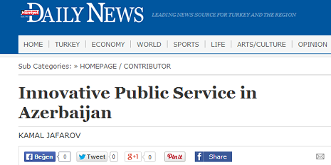 Hurriyetdailynews publishes article on ASAN Service of Azerbaijan 